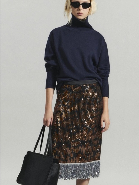 Rachel Comey Dresses & Skirts - Like new! Rachel Comey Cater Skirt in Black, Bronze, and Silver Sequins Size 4!
